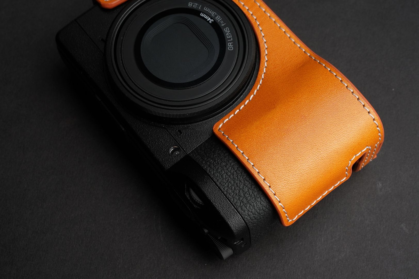 Genuine Real Leather Half Camera Case Bag Cover for Ricoh GR III GR3